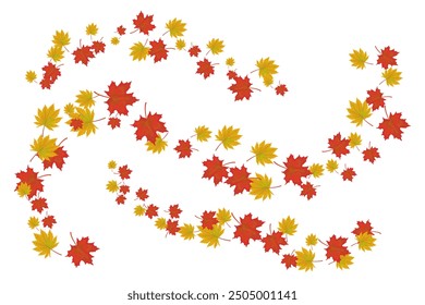 Herbstliche Ahornblätter fliegen im Wind