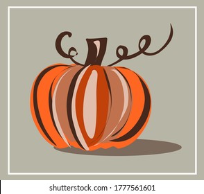 Fall, autumn. Mushrooms. Leaves. Maple. Oak. Pumpkin. Rowan. An Apple. September. October. November. Set of autumn vector isolated images.