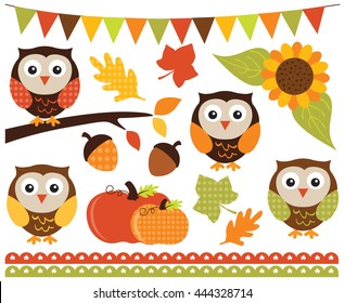 Fall / Autumn Owls and plants