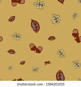 Fall autumn pattern with leaves.