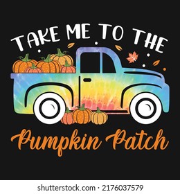 Fall Autumn Pumpkin Truck Vector T-shirt