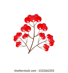 Fall Or Autumn Red Berries. Vector Icon. Vector Illustration. Vector Editable
