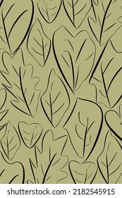 Fall, autumn season dry leaves botanical botanic pattern. Organic hand drawn flat foliage elements.