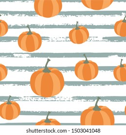 Fall and autumn season seamless pattern. Hand drawn scandinavian style repeated background texture for fabric, textile, wrapping paper, wallpaper surface design.