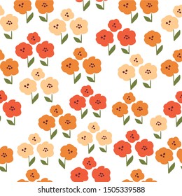 Fall and autumn season seamless pattern. Hand drawn scandinavian style repeated background texture for fabric, textile, wrapping paper, wallpaper surface design.