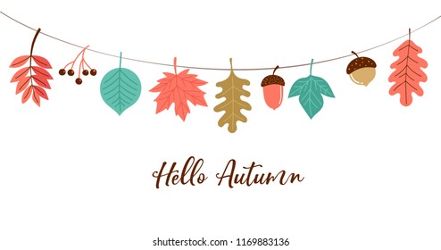 Fall, Autumn season vector illustration, banner, backgound