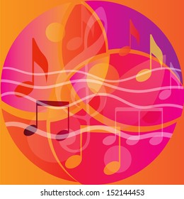 Fall. Autumn song. Melody. Background. Vector illustration