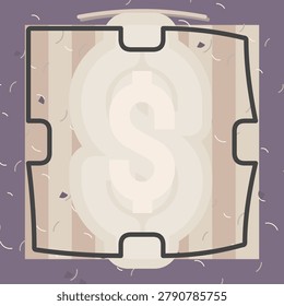 Fall autumn twilight character composition featuring DOLLAR SIGN with multi stroke lettering
