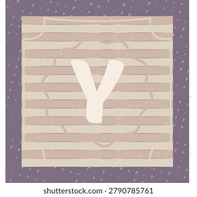 Fall autumn twilight character composition featuring LETTER Y with rounded contour text