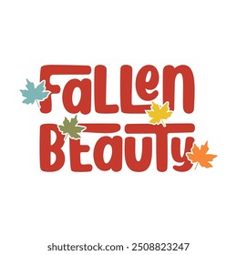 Diseño de tipografía de otoño - Ilustración vectorial de letras de otoño retro groovy - diseño de sublimación vintage de belleza caída