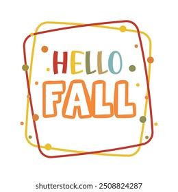 Diseño de tipografía de otoño - Ilustración vectorial con letras de otoño retro groovy - Hola otoño Diseño de sublimación vintage - Hola otoño