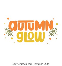 Diseño de tipografía de otoño - Ilustración vectorial de letras de otoño retro groovy - diseño de sublimación vintage de resplandor de otoño