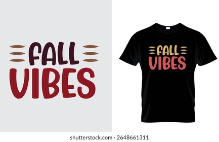 Fall Autumn Typography T shirt Design Template