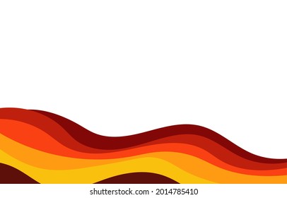Fall autumn wave flag curve lines border frame vector background