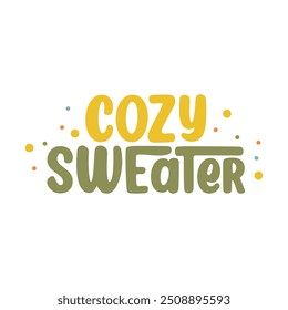 fall autumn winter typography design - groovy retro fall lettering vector illustration - cozy sweater vintage sublimation design