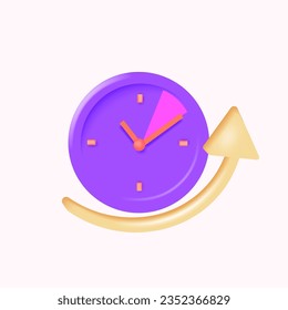 Fall back vector illustration.3d clock icon.