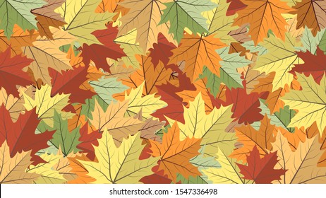 Fall background with colorful autumnal maple leaves. Vector banner for sale, advertising, poster, web.