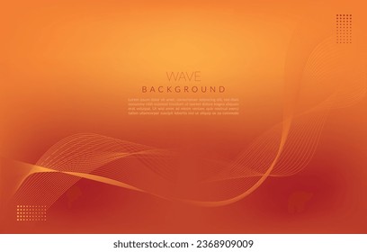 Fall background design with copy space. Gradient wavy lines vector illustration. 
