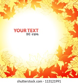 Fall background with yellow leaves