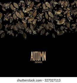 Fall banner with Gold leaves. Vector illustration EPS 10