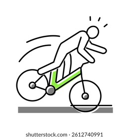 fall bike man accident color icon vector. fall bike man accident sign. isolated symbol illustration