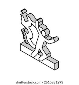 fall bike man accident isometric icon vector. fall bike man accident sign. isolated symbol illustration