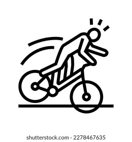 fall bike man accident line icon vector. fall bike man accident sign. isolated contour symbol black illustration