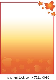 Fall Border Background Template Autumn