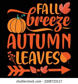 Fall Breeze  Autumn Leaves Halloween T Shirt