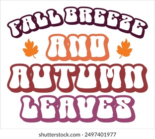 brisa de otoño y hojas de otoño Retro Svg, dice Svg, divertido Svg, calabaza Svg, otoño Svg, otoño Svg, citas de otoño Svg, Spice Baby Svg, temporada de calabaza Svg, archivo cortado, silueta