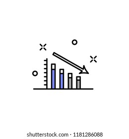fall chart colored icon. Element of colored business chart icon for mobile concept and web apps. Colored fall chart icon can be used for web and mobile on white background