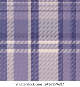 Fall check tartan seamless, french pattern texture vector. Silky fabric background plaid textile in pastel and light color.