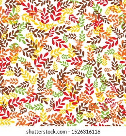 Fall colorful leaves seamless pattern background vector illustration
