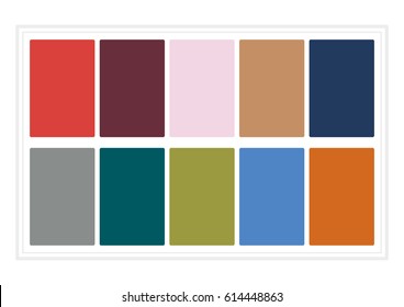 Fall Colors for 2017. Colors of the Year, Palette Fashion Colors. without Name. Vector Illustration