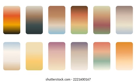Fall colors Gradients set collection vector