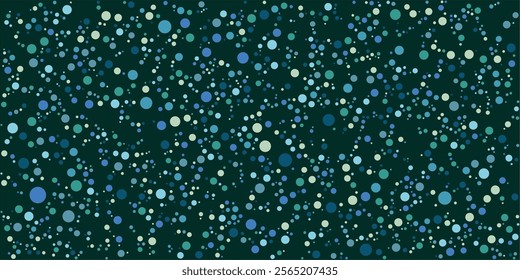 Fall down confetti background with polka dot. Blue and green shades background for Invitation. Template Background Design, Greeting Card, Poster. Valentine Day. 