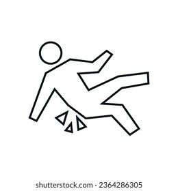 Fall down line icon on white background. Eps 10.