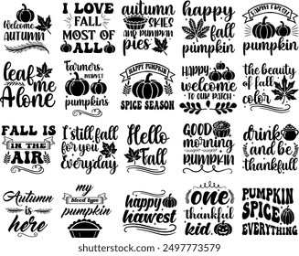 Fall EPS Bundle typographyStyle vector icon which can easily modify or edit 