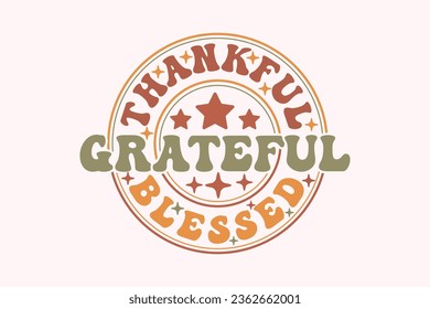 Fall EPS, Thankful Grateful Blessed EPS t-shirt Design