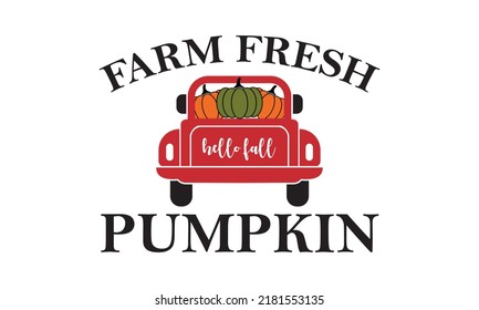 Fall farm fresh pumpkin Thanksgiving  Vector