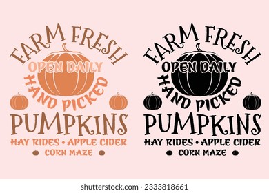Fall Farm Fresh Pumpkins EPS Design