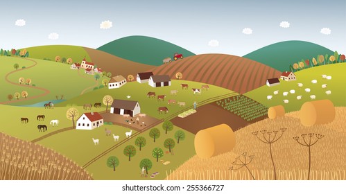 Fall farmer landscape