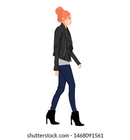 Fall Fashion Beautiful Woman Vector Illustration 