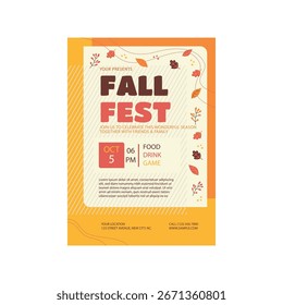 Diseño de Plantilla de póster de folleto de Fall Fest