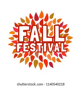 Fall Festival Concept Typography Poster Fancy Stock Vector (Royalty ...