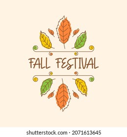 Fall Festival element Vector design illustration Template
