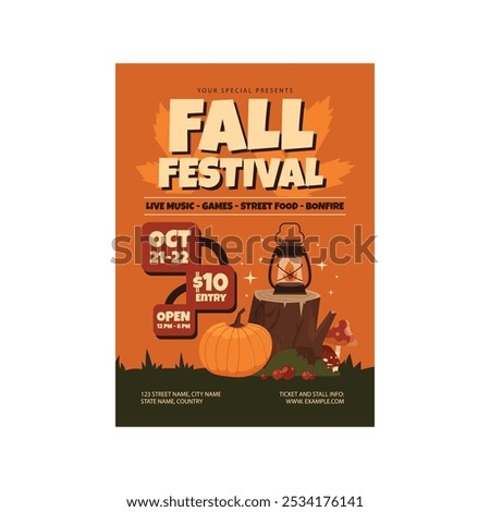 Fall Festival Flyer Poster Template Design