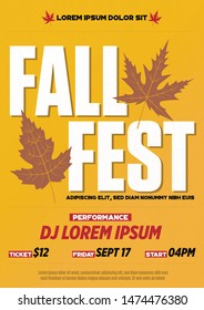 Fall Festival Retro Flyer Poster Template