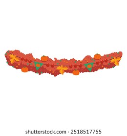 Fall festive garland vector cartoon illustration isolated on a white background.