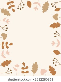 Fall Floral Background Card Vector Illustration